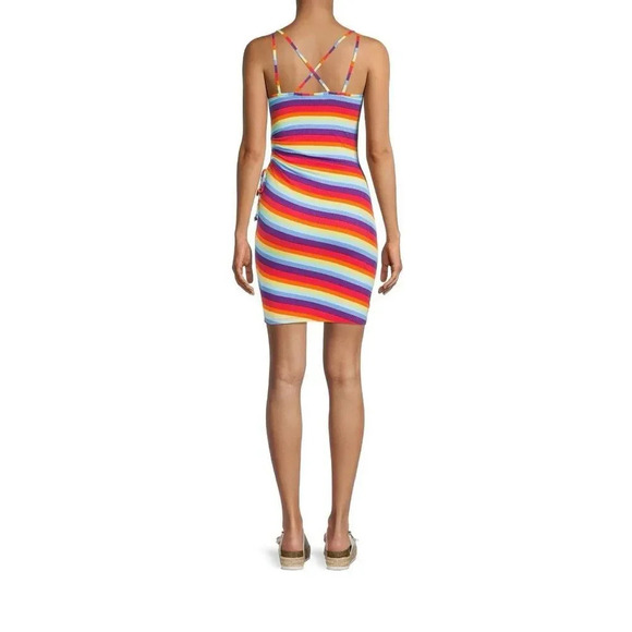 Madden NYC Women's Juniors Double Strap Ruched Front Mini Dress - Picture 2 of 11